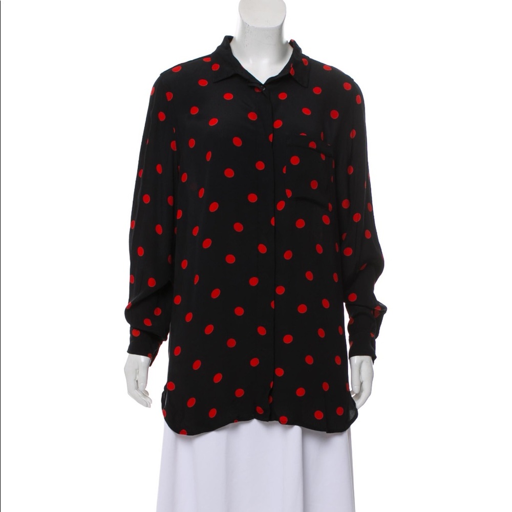 Ganni Barra crepe top